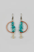 Copper D-Shape Dangle Earrings