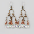 Bronze Pink Teardrop Chandelier Earrings II