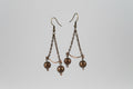 Copper Chain Dangle Earrings with Tibetan Copper Balls