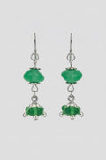 Silver Beach Glass Dangle Earrings