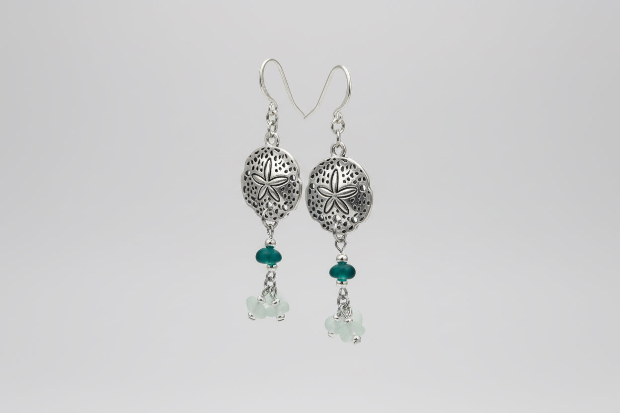 Antique Silver Starfish Dangle Earrings