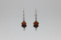 Silver Beach Glass Earrings in Brown