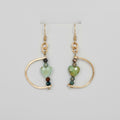 Gold-Plated D-Shape Heart Dangle Earrings
