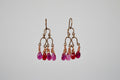 Bronze Pink Teardrop Crystal Chandelier Earrings