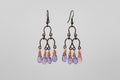Bronze Lavender Teardrop Chandelier Earrings