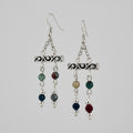 Antique Silver Tibetan Bar Dangle Earrings II