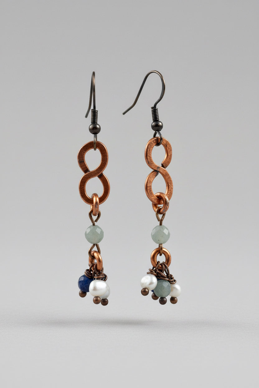 Copper Figure-8 Dangle Earrings