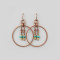 Copper Round Turquoise Dangle Earrings