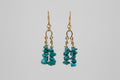 Gold Turquoise Half Chandelier Dangle Earrings