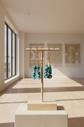 Turquoise Stone Half Chandelier Dangle Earrings