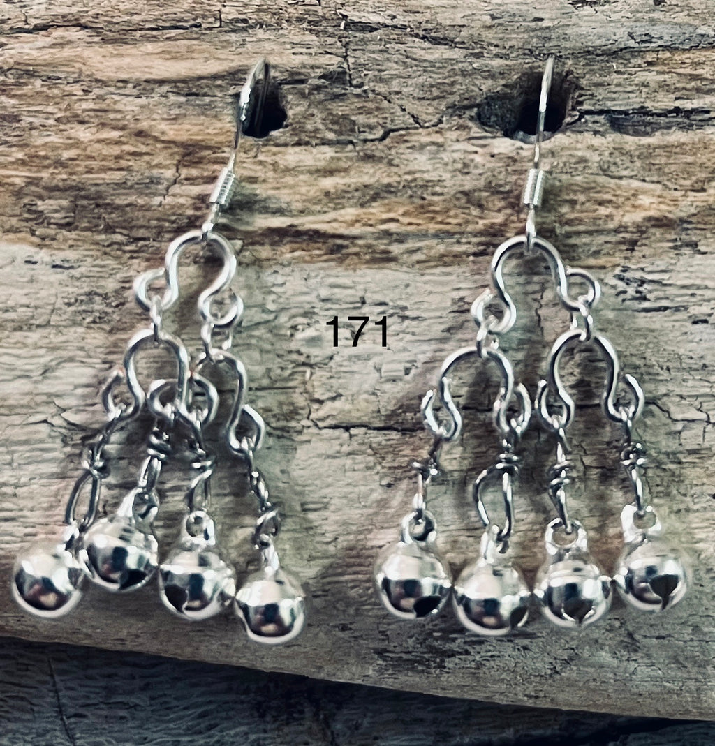 Sterling Silver Bell Chandelier Dangle Earrings