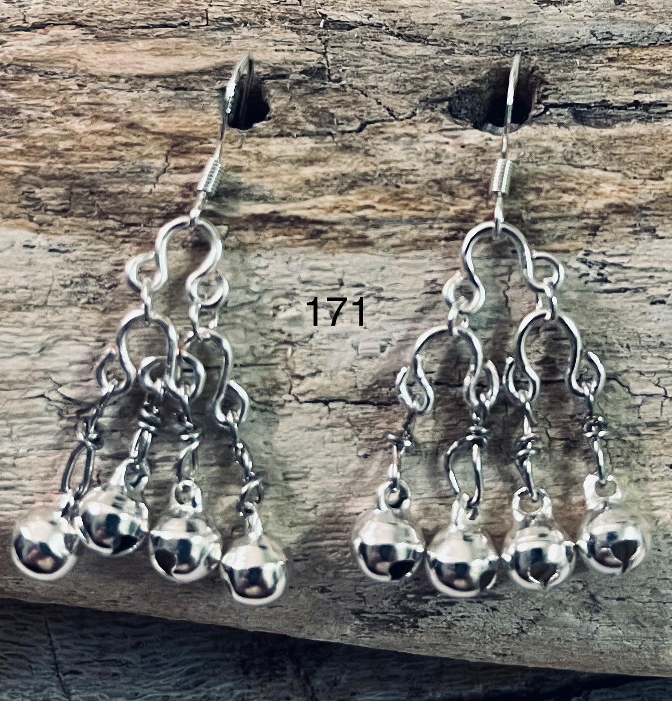 Sterling Silver Bell Chandelier Dangle Earrings