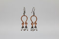 Hammered Copper Half Chandelier Pearl Dangle Earrings II