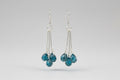 Hammered Copper Turquoise Dangle Earrings II