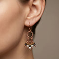Hammered Copper Half Chandelier Dangle Earrings