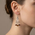 Sterling Silver Brown Beach Glass Earrings