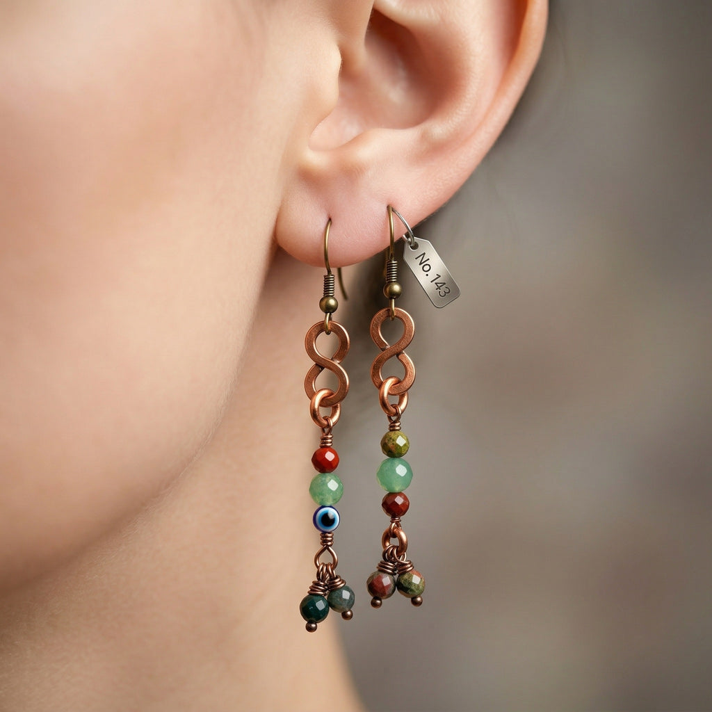 Copper Figure-8 Dangle Earrings II