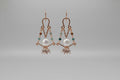 Hammered Copper Pearl Dangle Earrings II