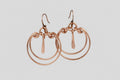 Hammered Copper Round Dangle Earrings II