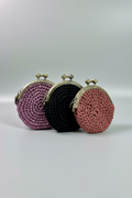 Handmade Crocheted Coin Purse — Available in Black, Mauve & Rust