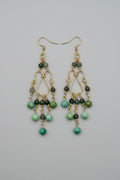 Jade & Gold Chandelier Dangle Earrings