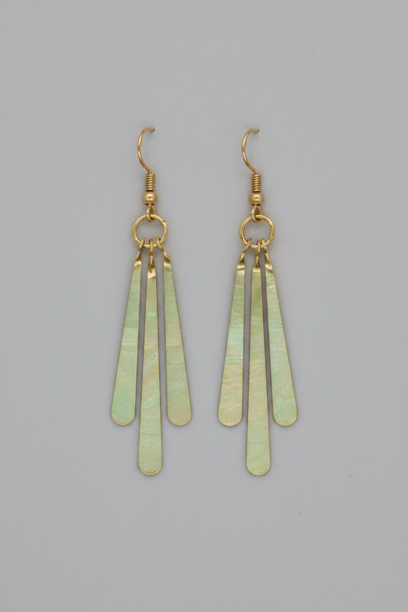 Brass and Copper Dangle Earrings