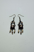 Antique Bronze Amber Rose Dangle Earrings