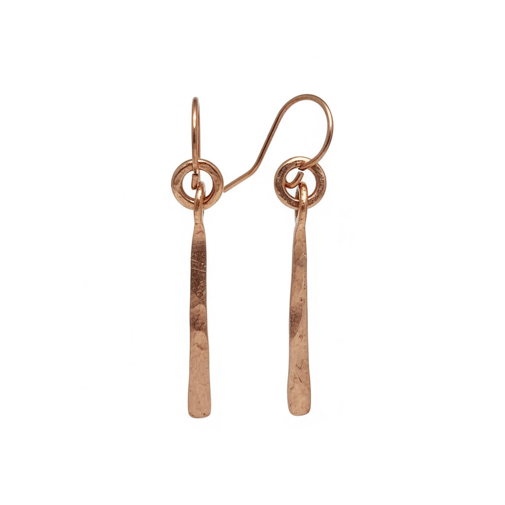 Copper Dangle Earrings – Hammered & Handcrafted