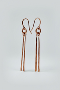 Oxidized Hammered Copper Dangle Earrings