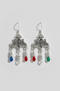 Tibetan Silver Multi-Color Glass Stone Bracelet