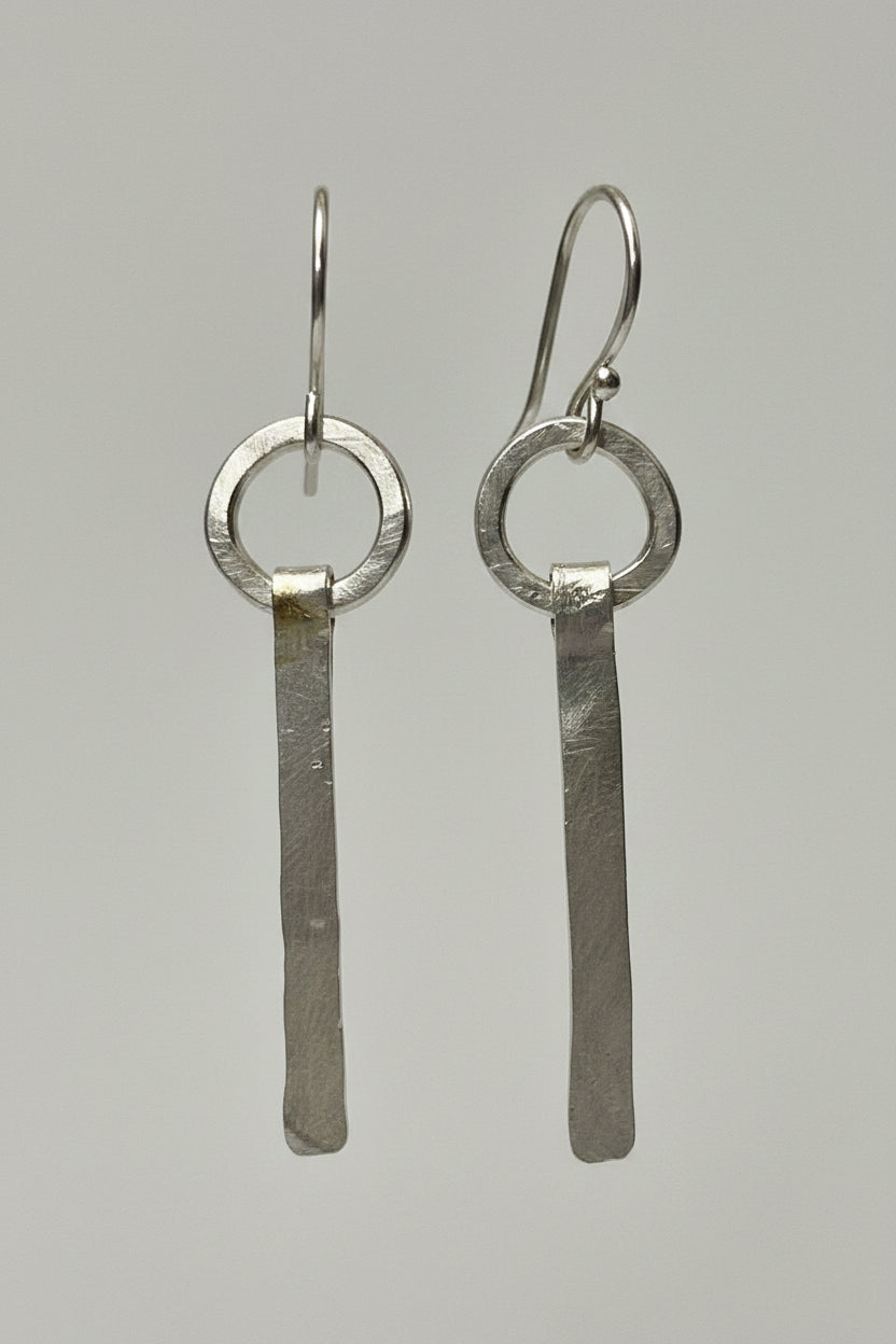 Heavy Gauge Sterling Silver Dangle Earrings — .925 Silver, 10 & 18 Gauge Wire