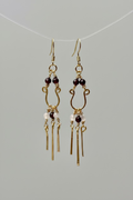 Boho Dangle Earrings | Hammered Gold Wire & African Bloodstone