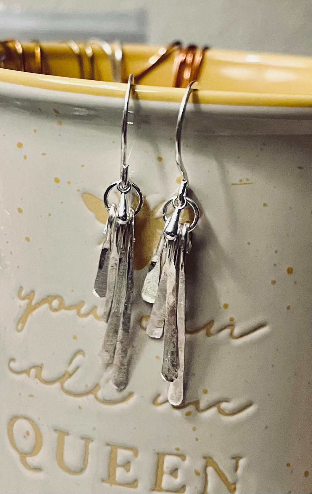 .925 Sterling Silver 4-Dangle Earrings
